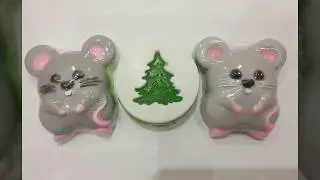 Мыло с мелкими элементами заливки. Мыло со штампом. Мыло Мышка (2 варианта заливки). Soap Mouse.