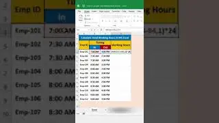 How to Calculate Working Hours Use MOD Function in MSExcel #microsoft #excel #shorts