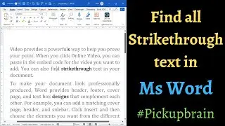 How to find strike through text in Ms Word