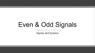 Even and odd signals | 1.5