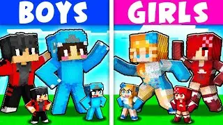 FANGIRLS vs FANBOYS STATUE House Battle In Minecraft!