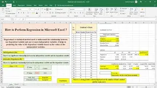 How to perform Regression Analysis in Excel ?