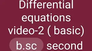 Differential equations (basic) bsc first year..12 June 2020.