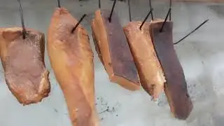 Домашние Капченое сало з Венгерской Мангалыци#Сало#копченоесало