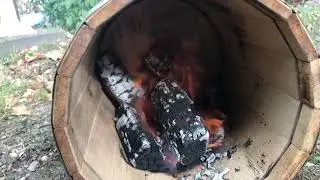 Дубовая бочка. Ремонт. Обжиг.