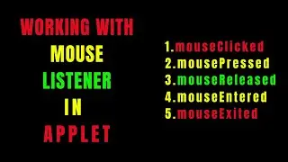 Mouse Events In Java | Java MouseListener 🖱 | MouseListener Interface in java | methods of | hindi