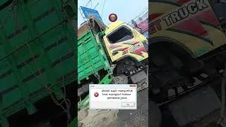 supir mengantuk truk naik trotoar #lalulintas
