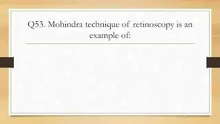 Optometry MCQs Series - Part 11