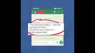 message from subscriber who got Placed