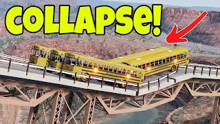 Extreme Weight Testing On COLLAPSABLE BRIDGE!  | BeamNG Drive Mods