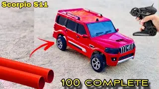 How to make Scorpio s11 from PVC at home  || hand made Scorpio S11 with DC motor