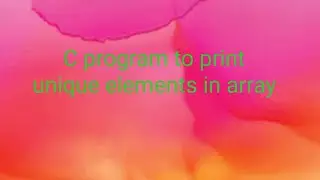 C program to print unique elements in array