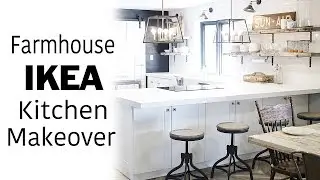 White Ikea Kitchen Tour & Room Makeover, Modern, Farmhouse, Industrial Design, DIY Renovation