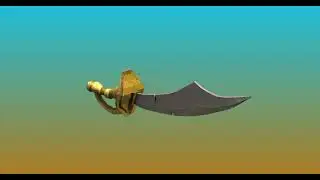 3D Pirate sword game model Blender 2.9 showcase