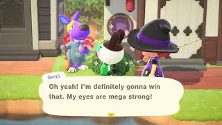 Animal Crossing: New Horizons - Sylvia and Genji competing