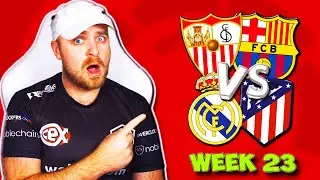 LA LIGA 2024/25 WEEK 23 PREDICTIONS & TIPS | REAL MADRID VS ATLETICO MADRID & SEVILLA VS BARCELONA!