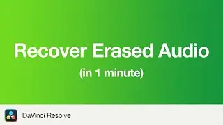 How to Recover Erased Audio in DaVinci Resolve 19 | 1 Minute Tutorial