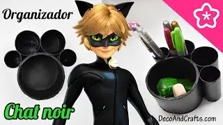 Como hacer un Organizador de lápices con tubos de cartón CHAT NOIR FACIL DIY - DecoAndCrafts
