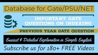 65. Important GATE Question on Indexing | Database for GATE, NET, NIELIT, & PSU