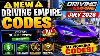 ⚠️NEW⚠️ Driving Empire Codes July 2026 - ALL WORKING Roblox Driving Empire Codes