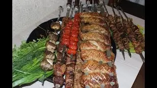 Шашлык из филе утки рецепты.Шашлык из свинины.