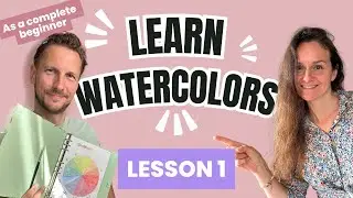 Teaching My Husband Watercolor Painting 💜 Part 1