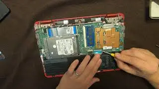 Installing hard drive and memory on Dell Inspiron 11 3000 series (3168).  Also fixed keyboard
