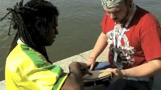 Brazilian Percussionist Claudio Kron Teaching Pandeiro To Joe Richards And Kit Downes - Eugene Skeef