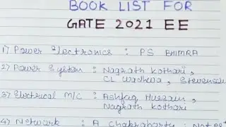 Book List For GATE 2021 EE || 
