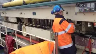 Работа судовой толкающей линии