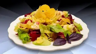 Beet salad with chips / How to cook beets in the microwave