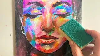 Peaceful Calm Portrait / Acrylic Painting