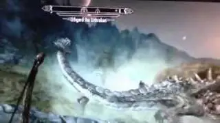 Skyrim - Dragon vs Giant and 2 Mammoths