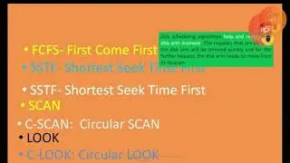 Disc Scheduling Algorithm types in single look