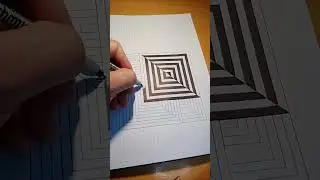 How to draw an optical illusion of a folded leaf in a box #shorts #videoviral #art #trends