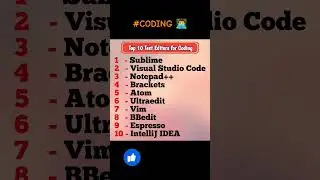 Top 10 text editors for programming || HTML CSS JS PYTHON coding software 👨‍💻 