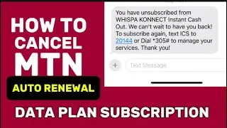 How to cancel MTN Auto Renewal Data Plan