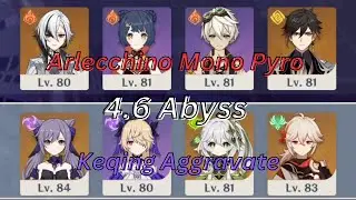 4.6 Spiral Abyss (C0 Arlecchino Mono Pyro + C5 Keqing Aggravate ) 36 stars