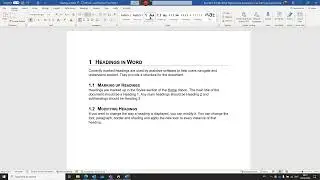 Modifying headings in Word (mouse version)