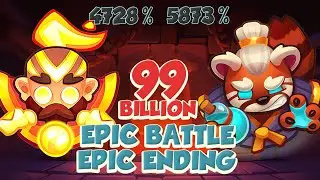Epic MONK (4728%) vs Spirit Master (5873%) Battle - Epic Ending | PVP Rush Royale