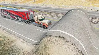 Cars vs Huge Speed Bump - BeamNG.drive