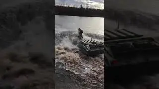 ARMORED CARRIER BTR 70 JUMPING INTO THE LAKE 