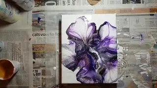 Fluid Acrylic l BLOWN FLOWER BLOOM l Acrylic Pouring Techniques