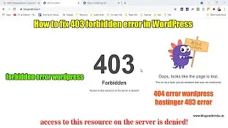 access to this resource on the server is denied! | how to fix 403 forbidden error in WordPress