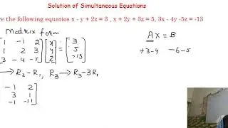 Solution of system of Linear Equations (I)