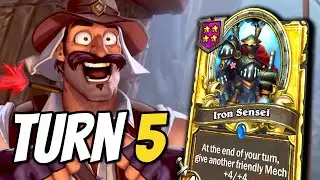Reno Turn 5 Golden Iron Sensei - Hearthstone Battlegrounds