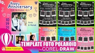 TEMPLATE DESAIN FOTO POLAROID KEKINIAN DI CORELDRAW X7|FREE DOWNLOAD
