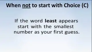 Plugging In Answer Choices - When Not To Start With Choice (C)