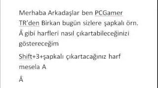 Şapkalı Harfler Nasıl Çıkartılır