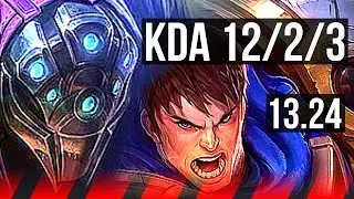 JAX vs GAREN (TOP) | 12/2/3, Godlike, 400+ games | EUW Master | 13.24